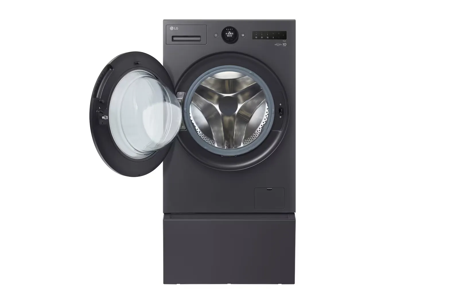 LG AI DD™蒸氣滾筒洗衣機 (蒸洗脫烘)｜15公斤洗衣容量+抽屜櫃 (夜墨灰)