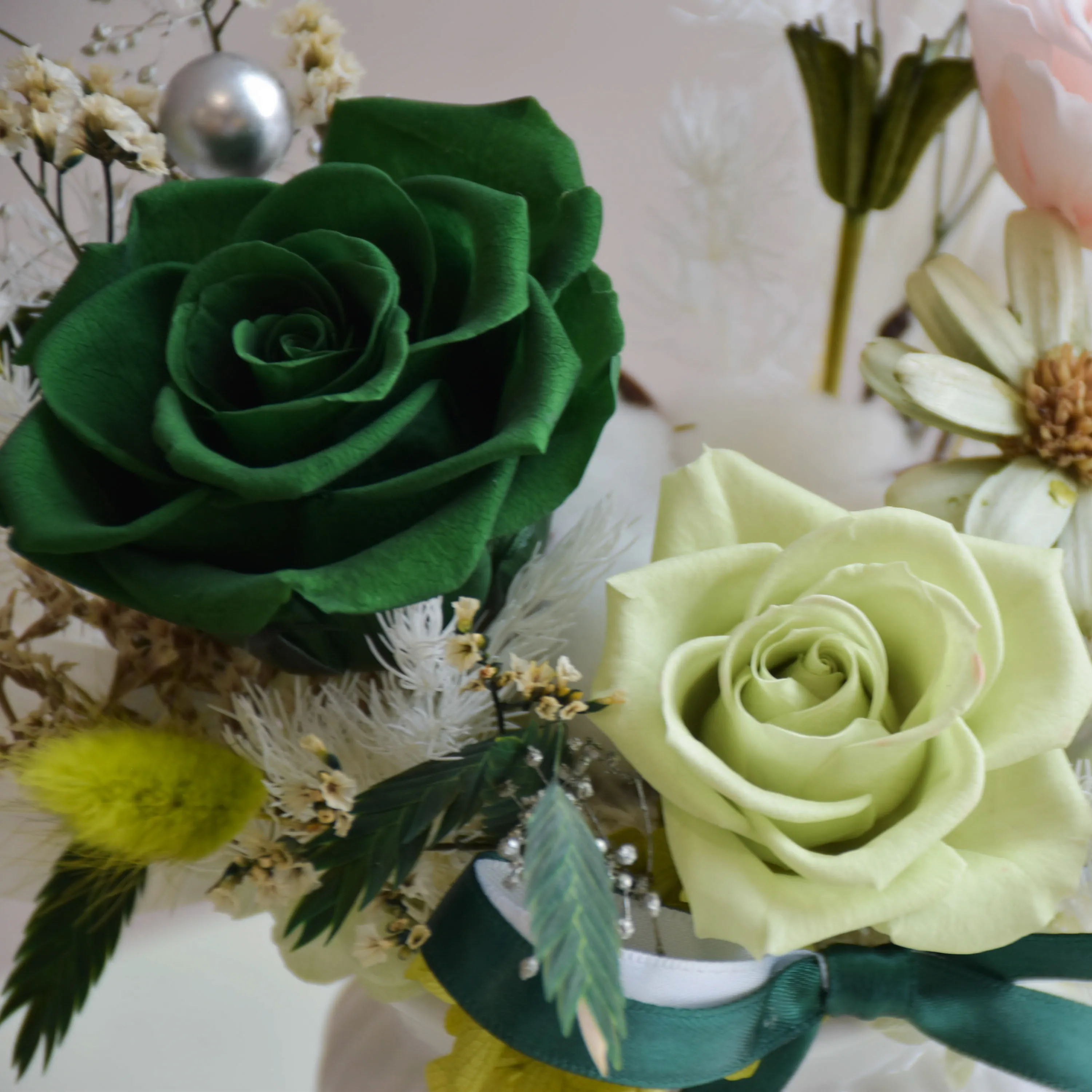 牛奶瓶永生花禮 · 白色花量升級款