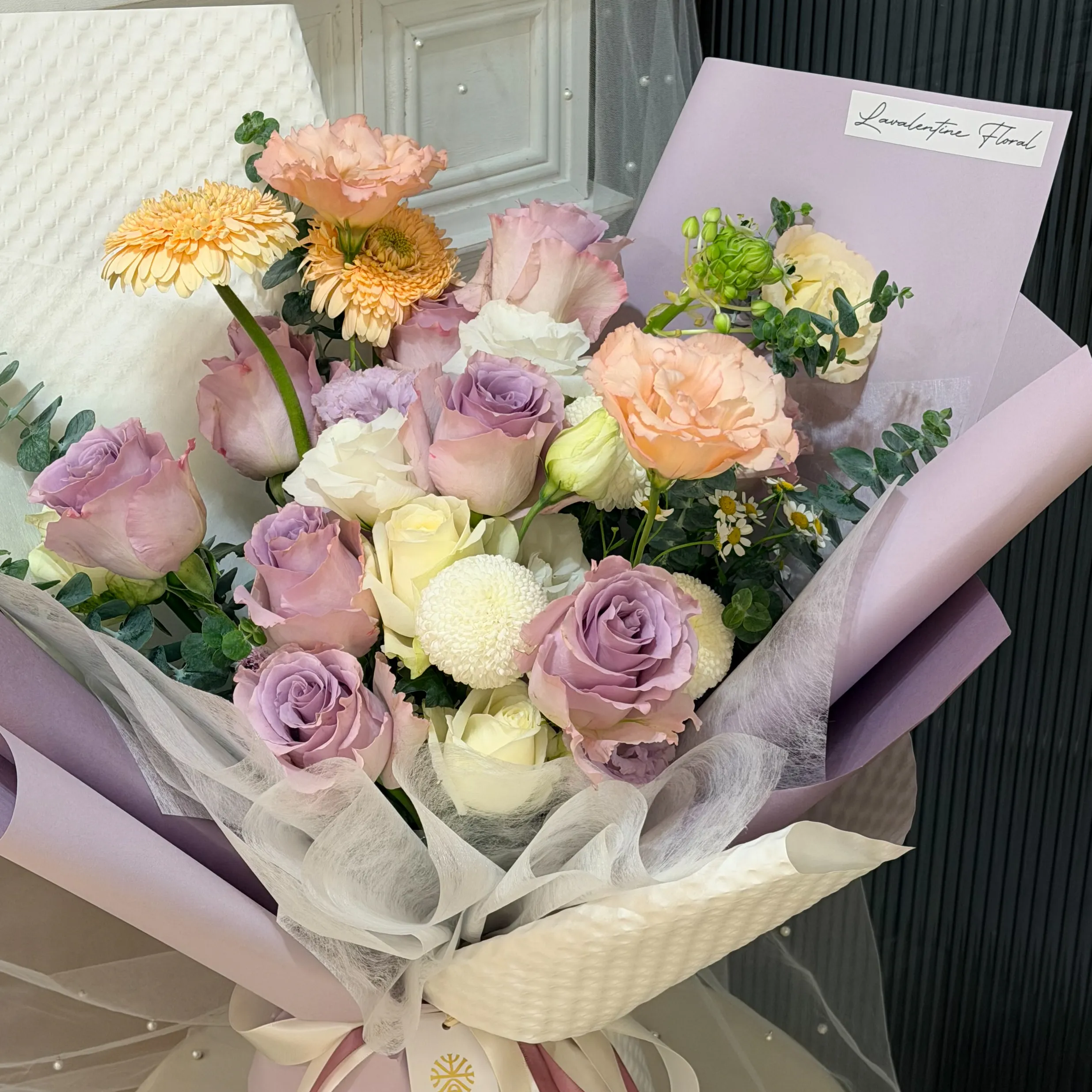 進口紫色系玫瑰鮮花花束