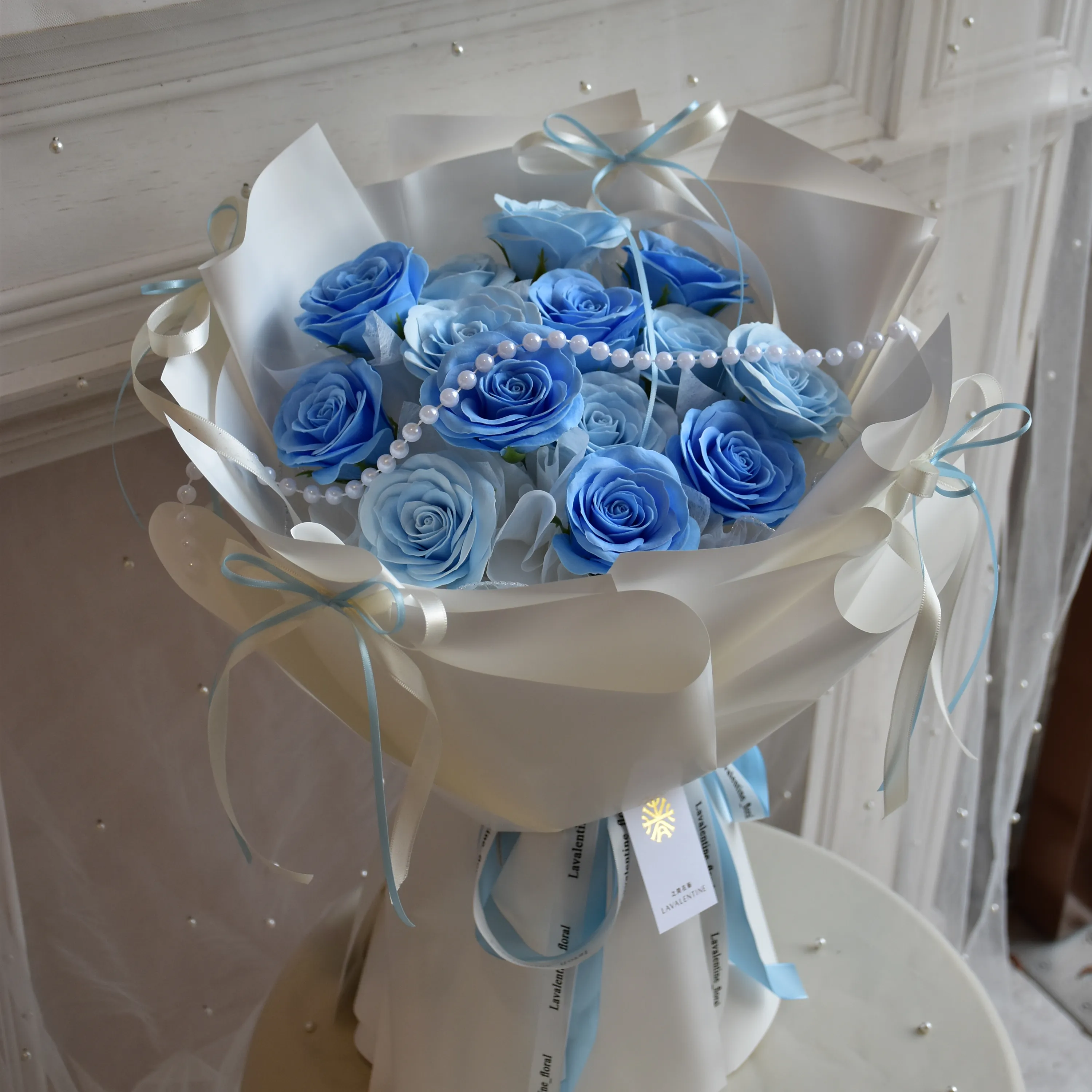 珍珠鍊香皂花束