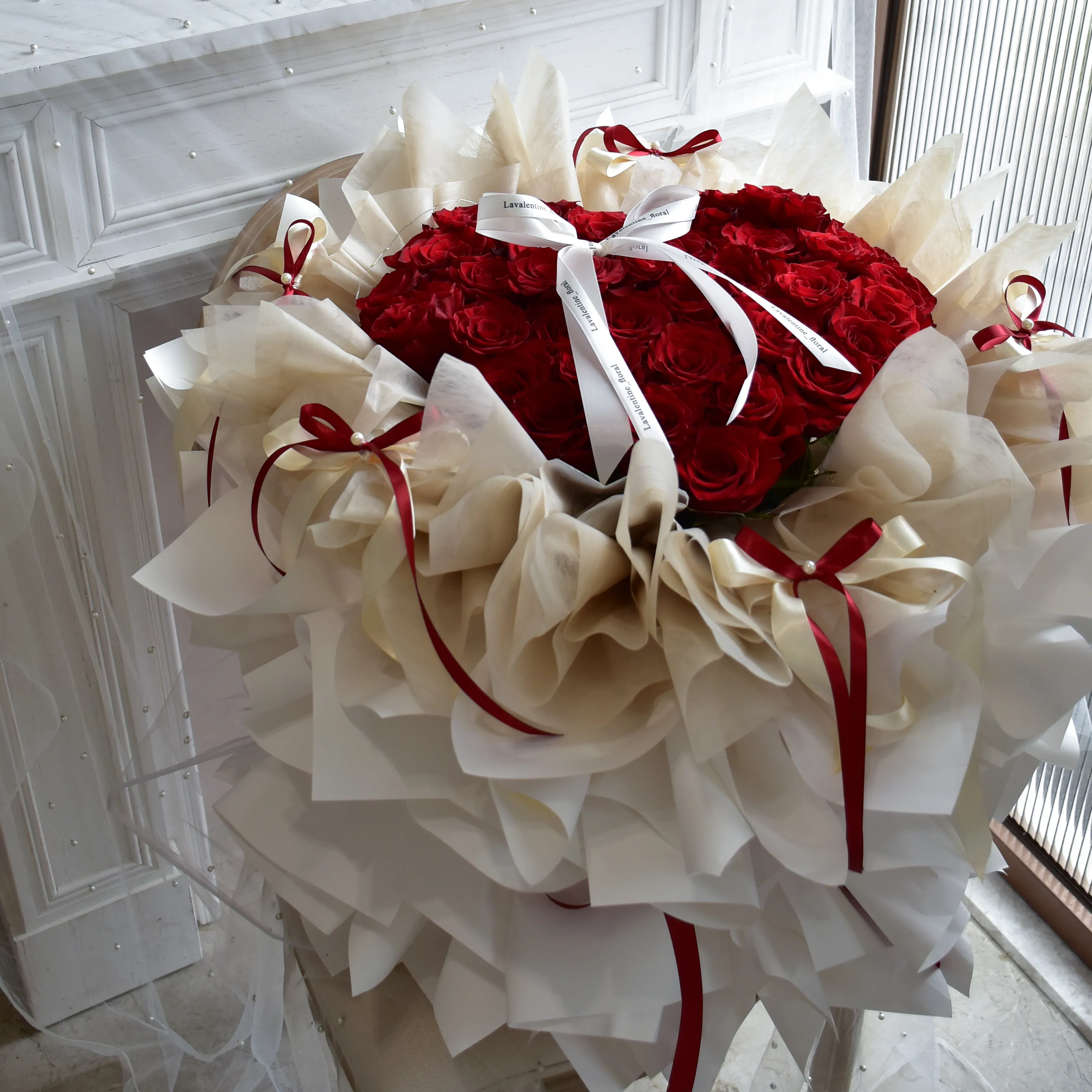 愛心型進口鮮花紅玫瑰