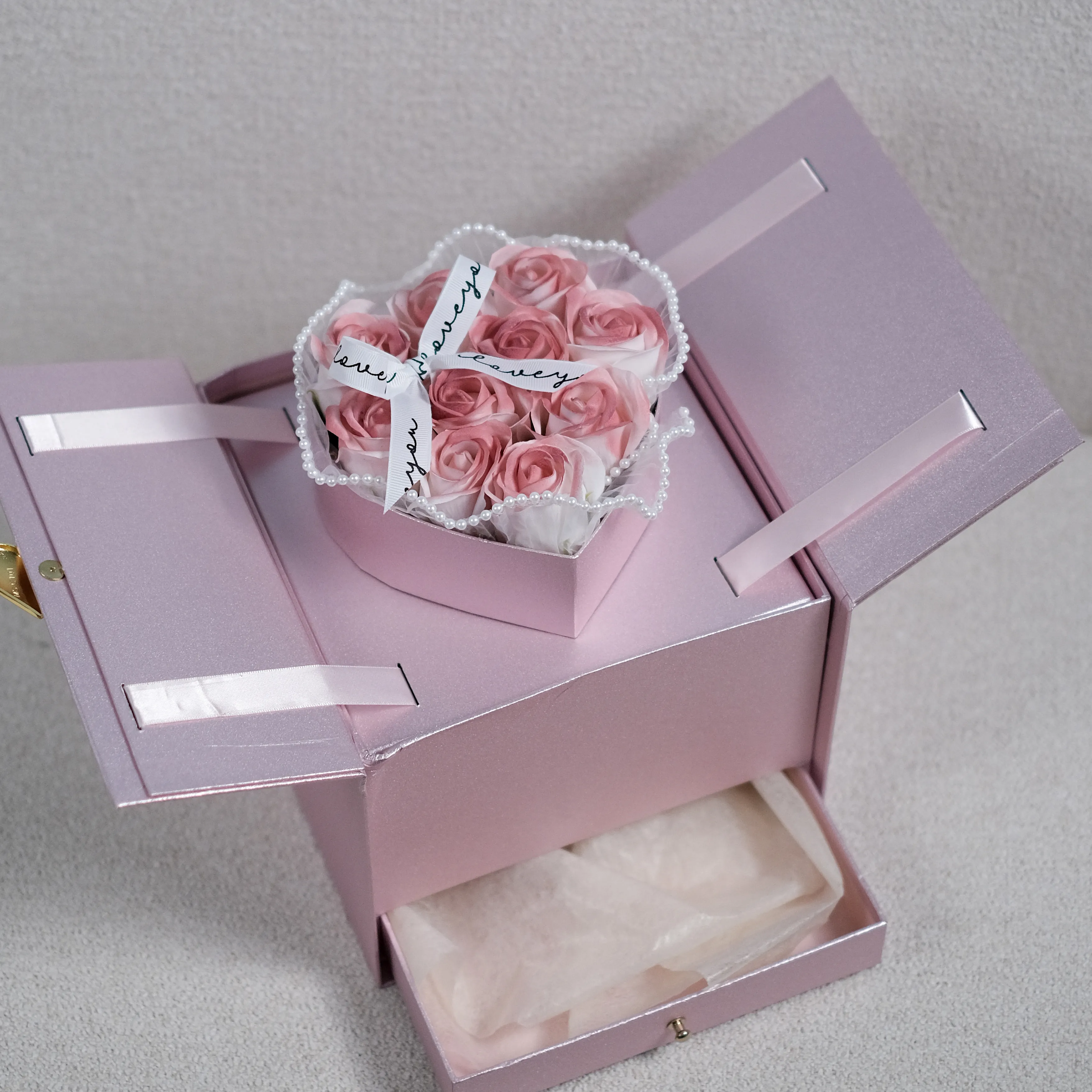 掀蓋泡泡玫瑰禮物盒