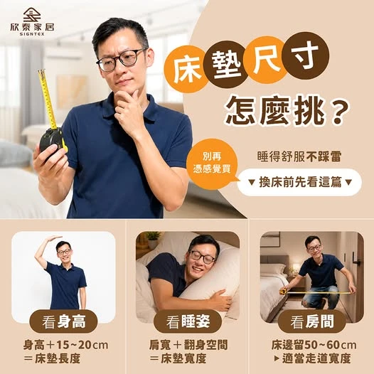 床墊尺寸怎麼挑？