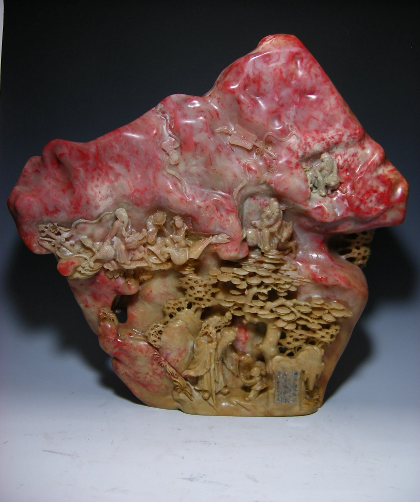 巴林雞血石雕件