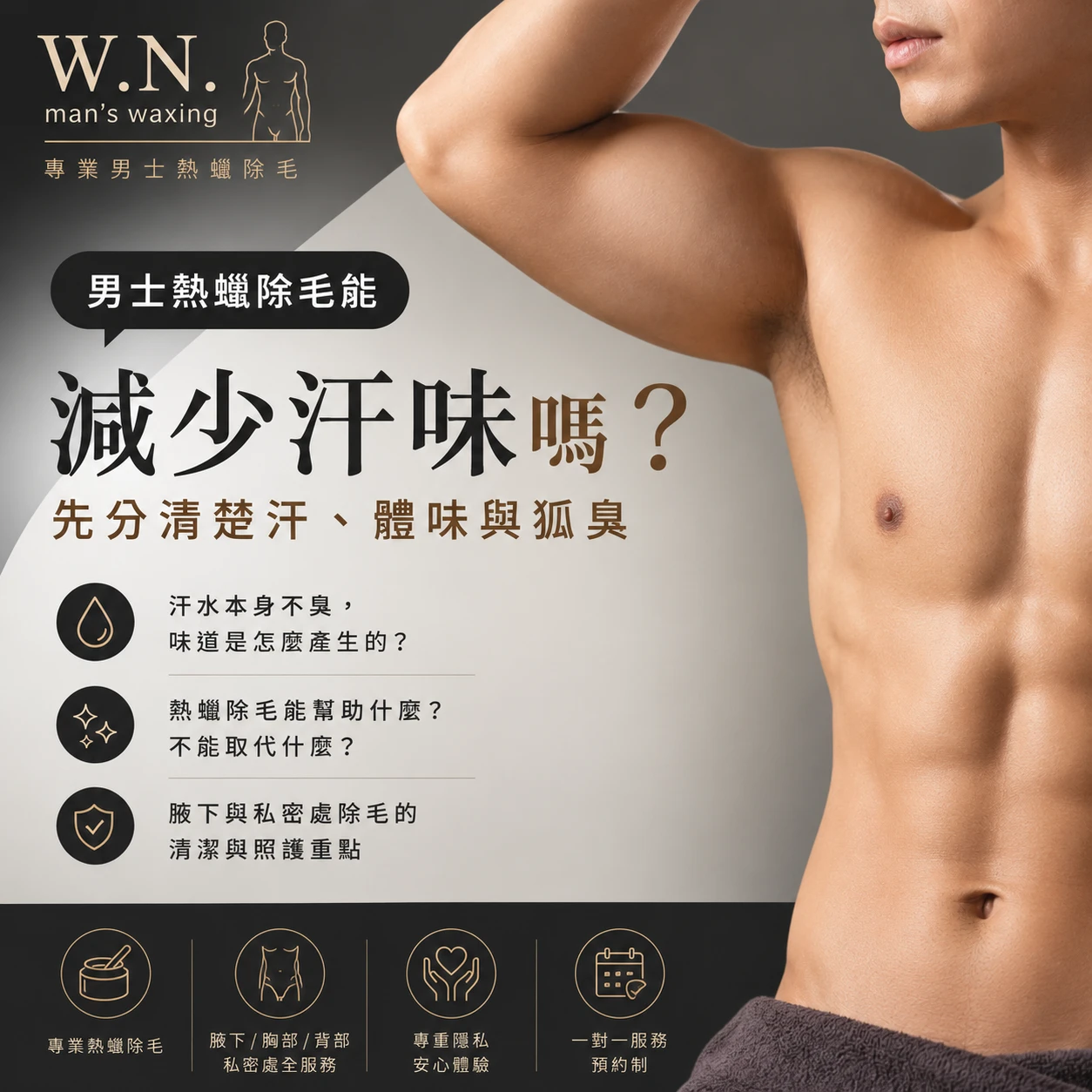 熱蠟除毛能不能改善男生汗味？它能幫助清潔與日常整理，但不能代替止汗或醫療。