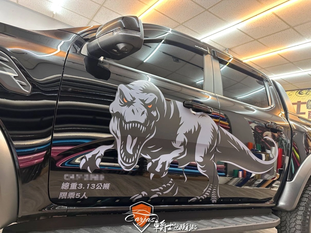 FORD RAPTOR 客製化暴龍車身彩貼、車標改色貼膜