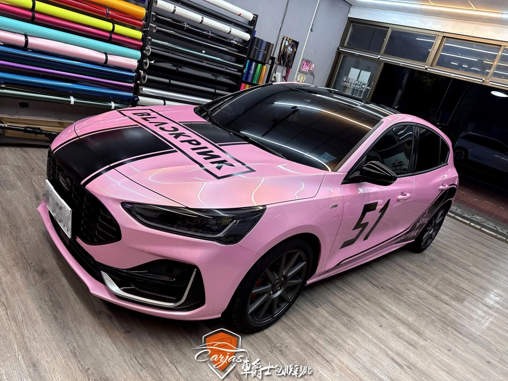 FORD FOCUS 全車馬卡龍櫻花粉改色包膜
