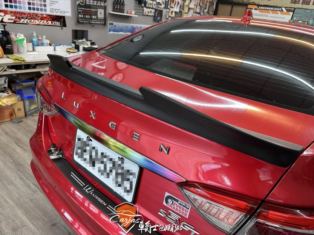 LUXGEN S5 鴨尾 3D黑卡夢改色包膜