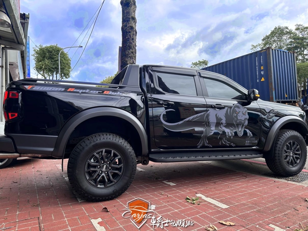 FORD RAPTOR 客製化暴龍車身彩貼、車標改色貼膜
