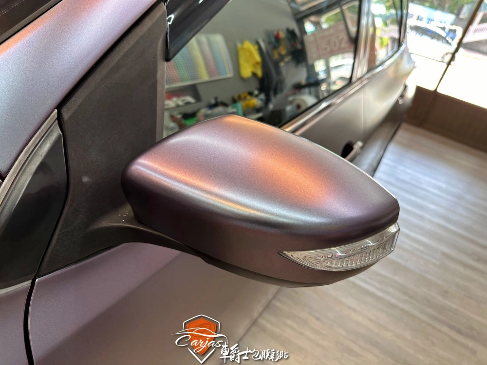 NISSAN TIIDA 消光綢緞灰紫全車改色包膜