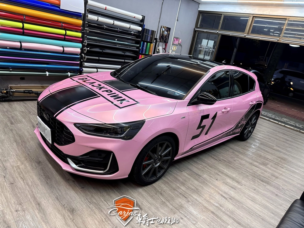 FORD FOCUS 全車馬卡龍櫻花粉改色包膜