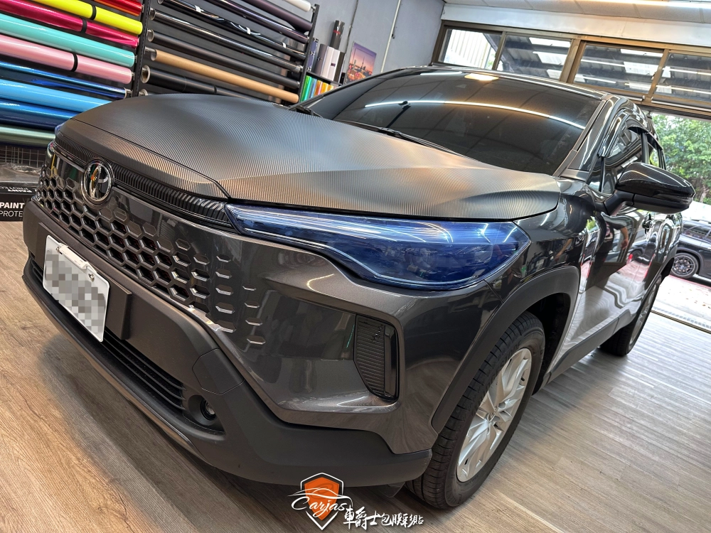 TOYOTA COROLLA CROSS 引擎蓋3D黑卡夢改色包膜