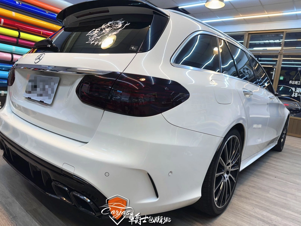 BENZ C300 大燈淺黑、尾燈深黑燻黑自體修復犀牛皮保護包膜
