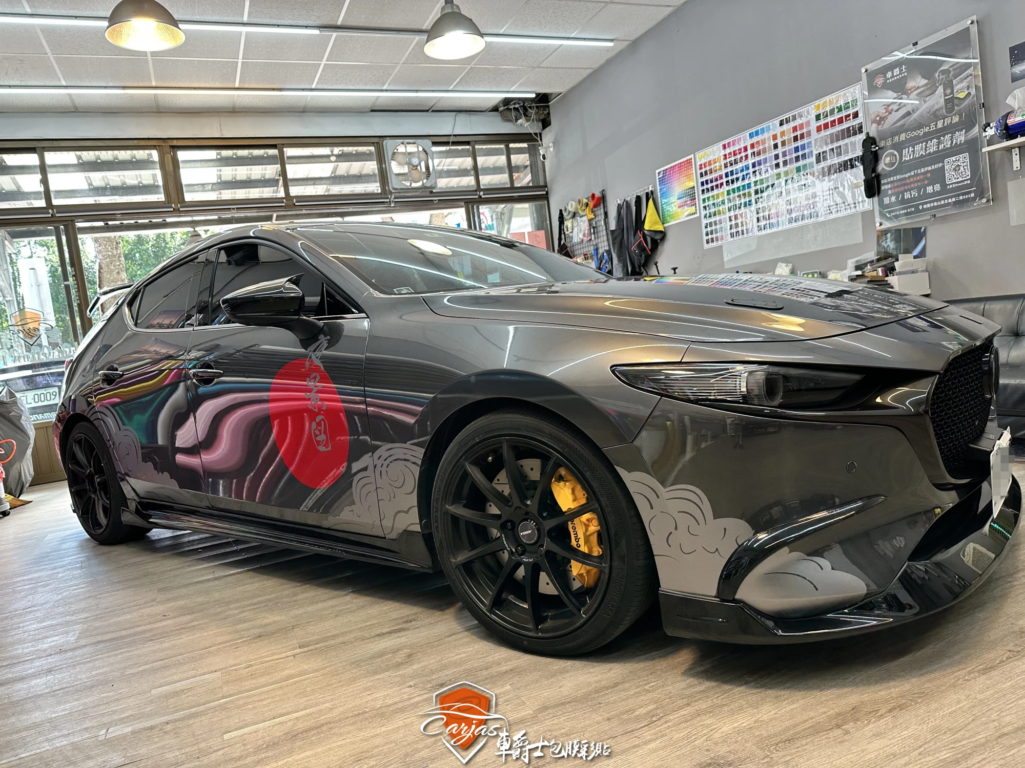 EW MAZDA3 客製化日式浮世繪塗裝車身彩貼