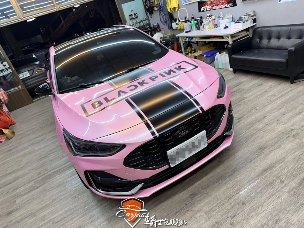 FORD FOCUS 全車馬卡龍櫻花粉改色包膜