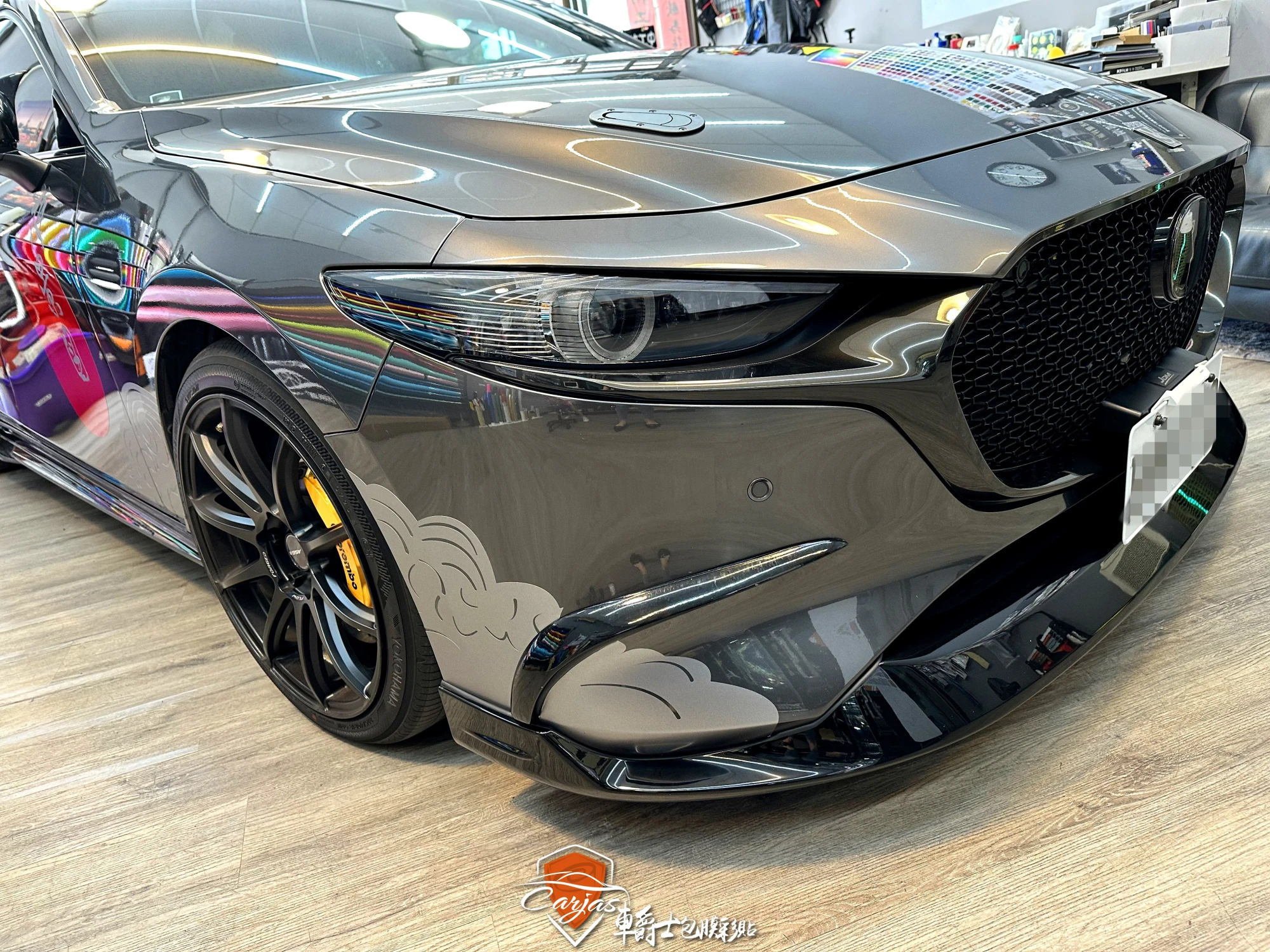 EW MAZDA3 客製化日式浮世繪塗裝車身彩貼