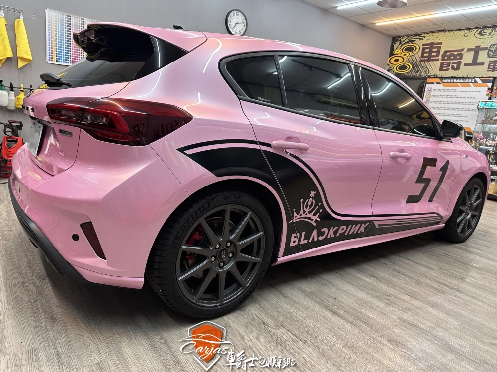 FORD FOCUS 全車馬卡龍櫻花粉改色包膜