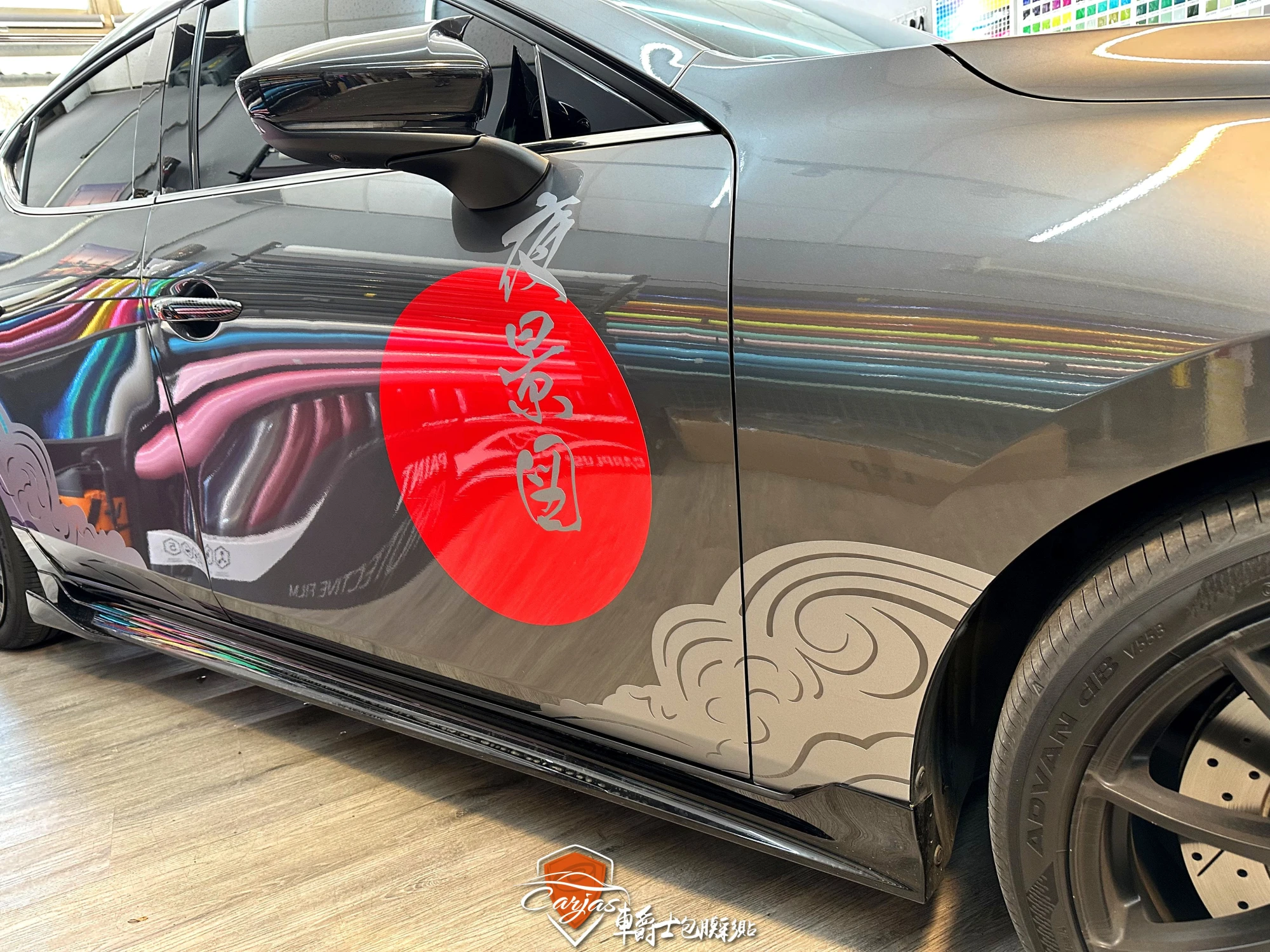 EW MAZDA3 客製化日式浮世繪塗裝車身彩貼