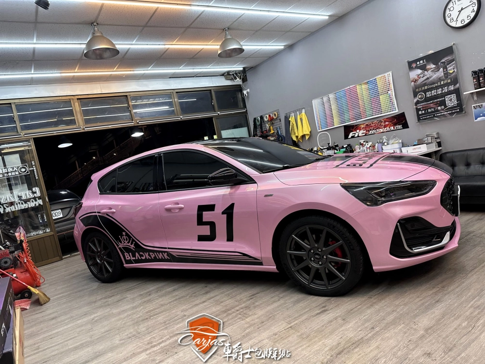 FORD FOCUS 全車馬卡龍櫻花粉改色包膜