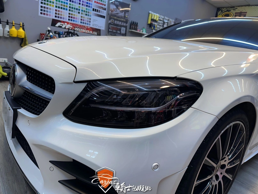 BENZ C300 大燈淺黑、尾燈深黑燻黑自體修復犀牛皮保護包膜