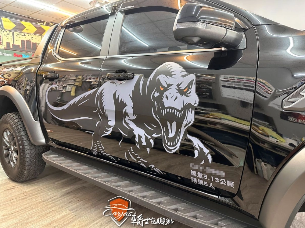 FORD RAPTOR 客製化暴龍車身彩貼、車標改色貼膜