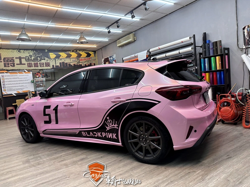 FORD FOCUS 全車馬卡龍櫻花粉改色包膜