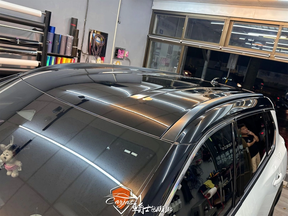 NISSAN X-TRAIL 懸浮車頂式 車頂、AC柱、鯊魚鰭天線高亮黑改色包膜