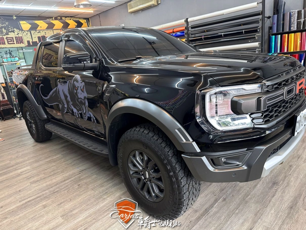 FORD RAPTOR 客製化暴龍車身彩貼、車標改色貼膜