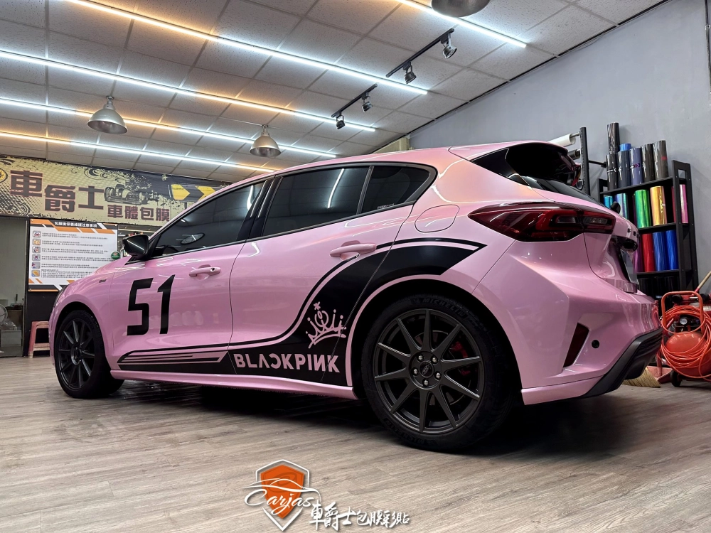FORD FOCUS 全車馬卡龍櫻花粉改色包膜