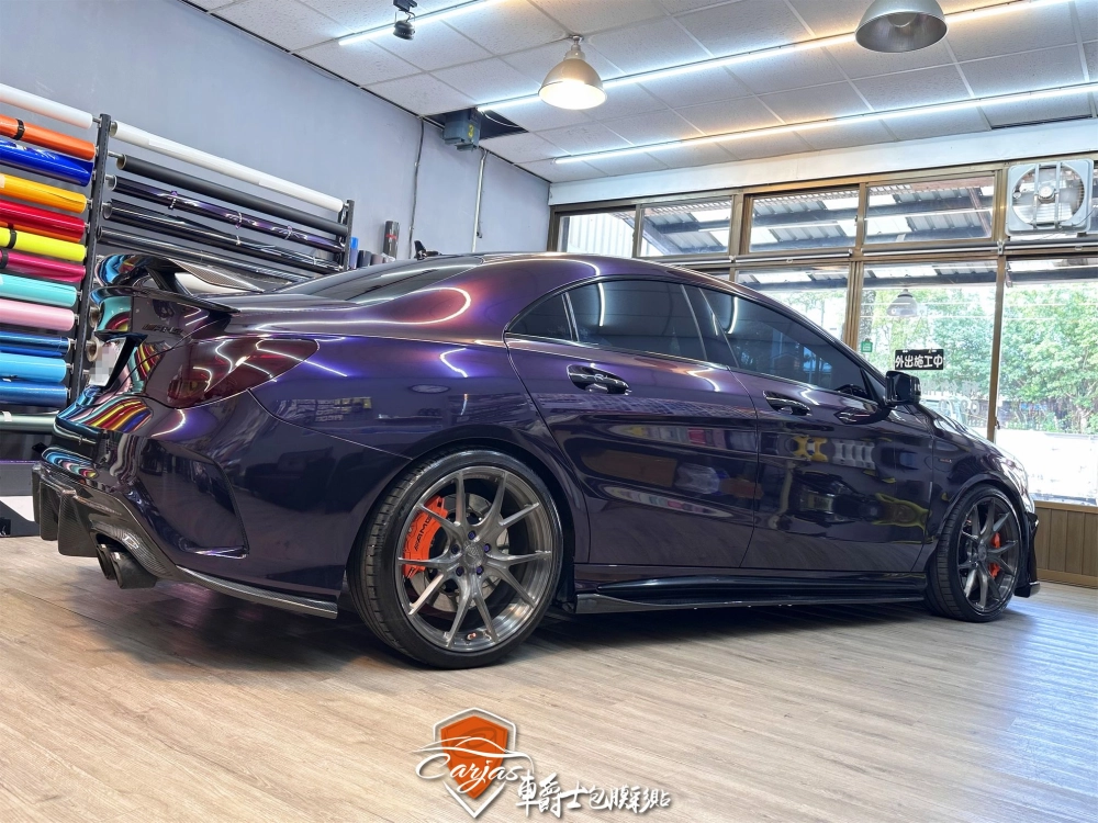 BENZ CLA 全車鑽石黑幻紫改色包膜