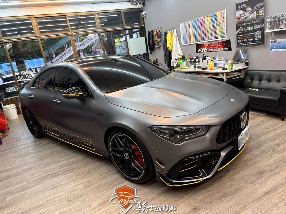 BENZ CLA45S 客製化車身拉線車身彩貼