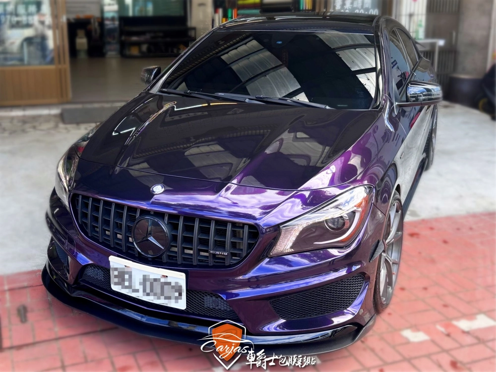BENZ CLA 全車鑽石黑幻紫改色包膜
