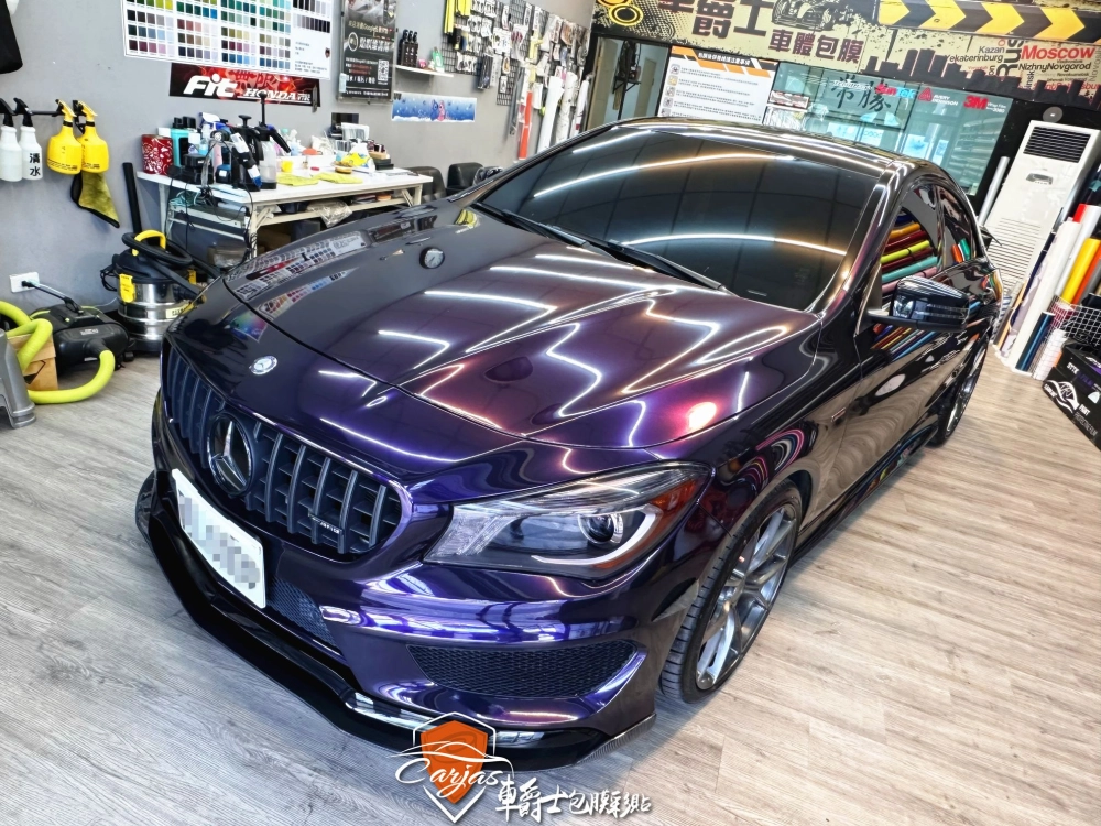 BENZ CLA 全車鑽石黑幻紫改色包膜