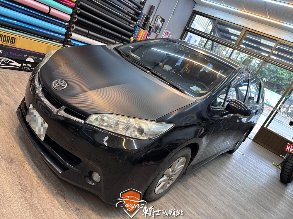 TOYOTA WISH 引擎蓋3D黑卡夢改色包膜