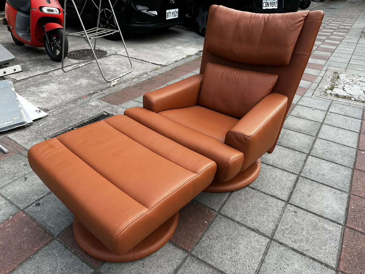 nappa牛皮單人沙發休閒椅＄12800