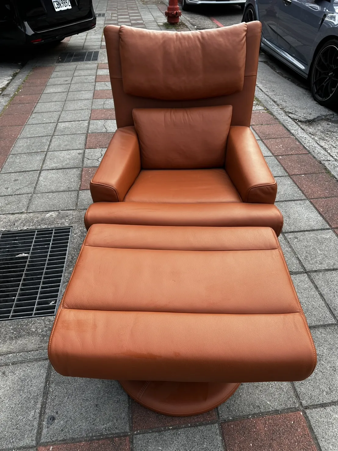 nappa牛皮單人沙發休閒椅＄12800