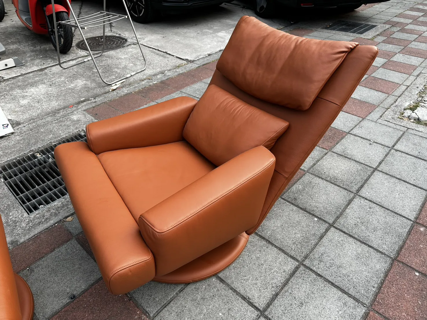 nappa牛皮單人沙發休閒椅＄12800