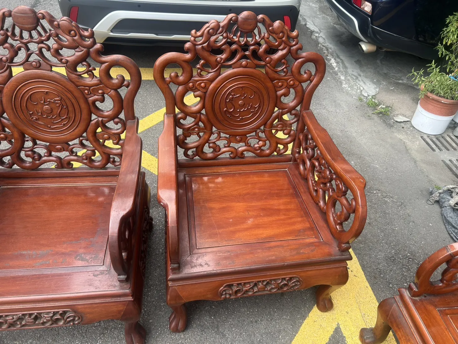 花梨木龍椅 六件組＄28000