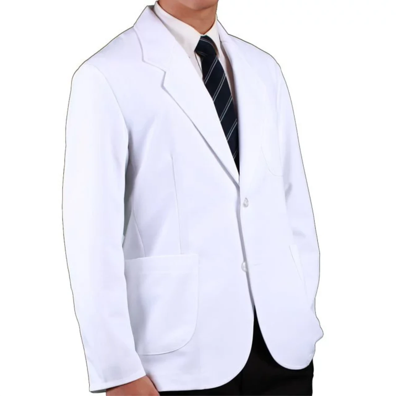 西裝領 男醫師服-1303-針織布