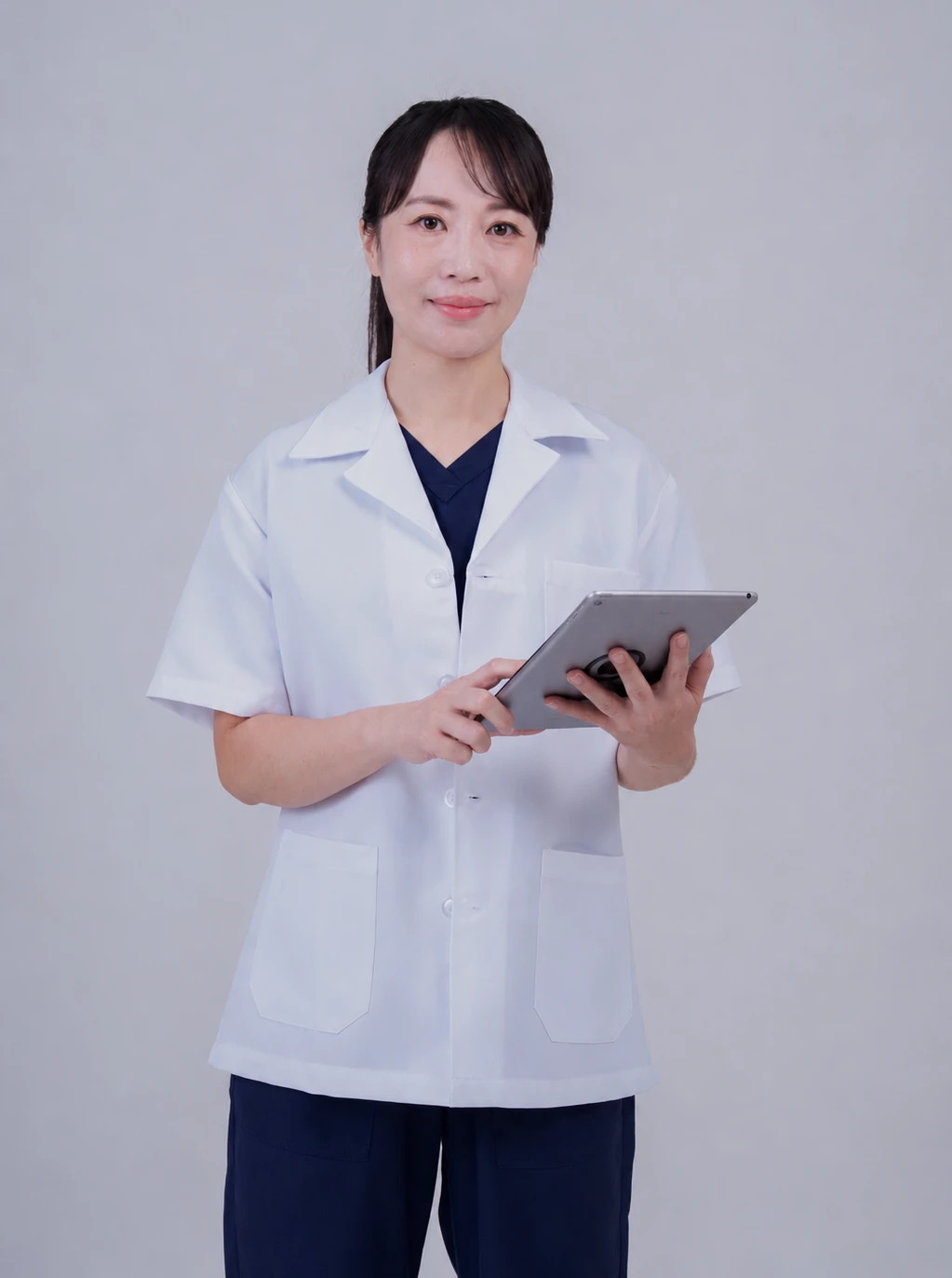診療服-半身短袖-機能布