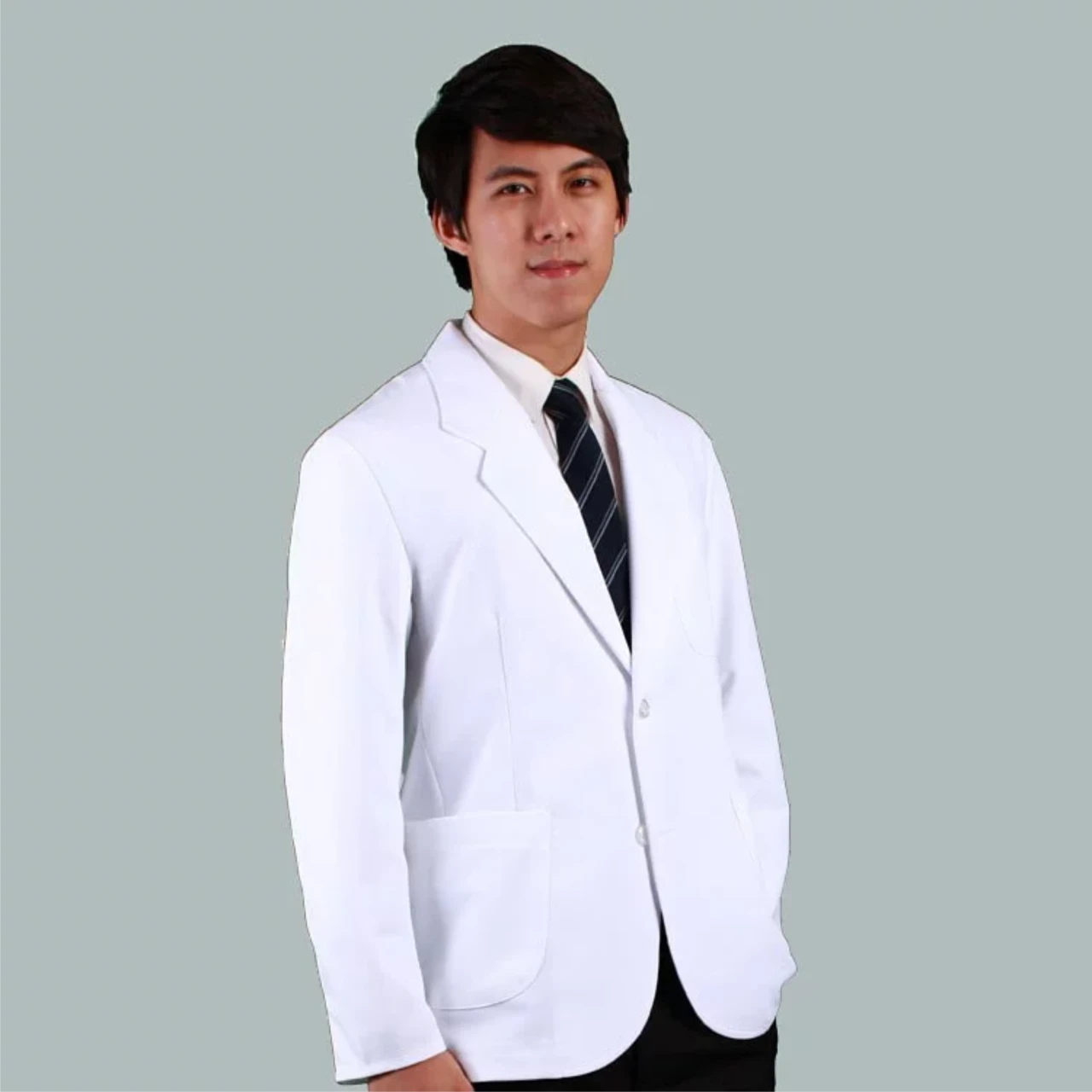 西裝領 男醫師服-1303-針織布