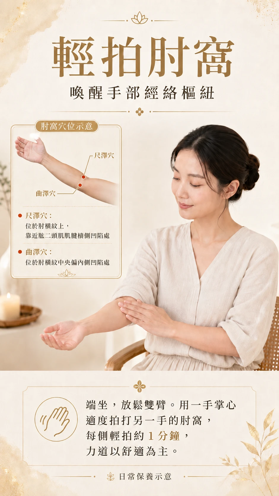 大腦轉不停、清晨總是早醒？中醫芳療「輕拍肘窩＋心經絡按摩」7天身心除噪全攻略