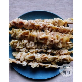 手工雞皮 烤肉串 