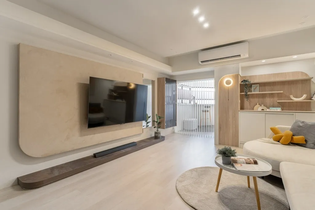 新竹室內設計推薦│水設室內設計│30坪新竹舊屋翻新分享│質感北歐風新家開箱│圓弧造型x隱藏鏡設計超加分