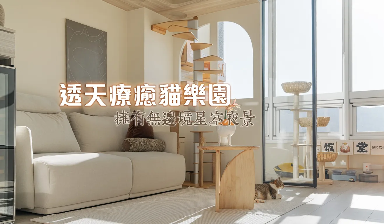 天花板鏤空的風景根本心臟爆擊！超可愛貓咪視角，整棟透天融入愛貓的心，毛主人也會瘋掉的度假感貓屋！｜水