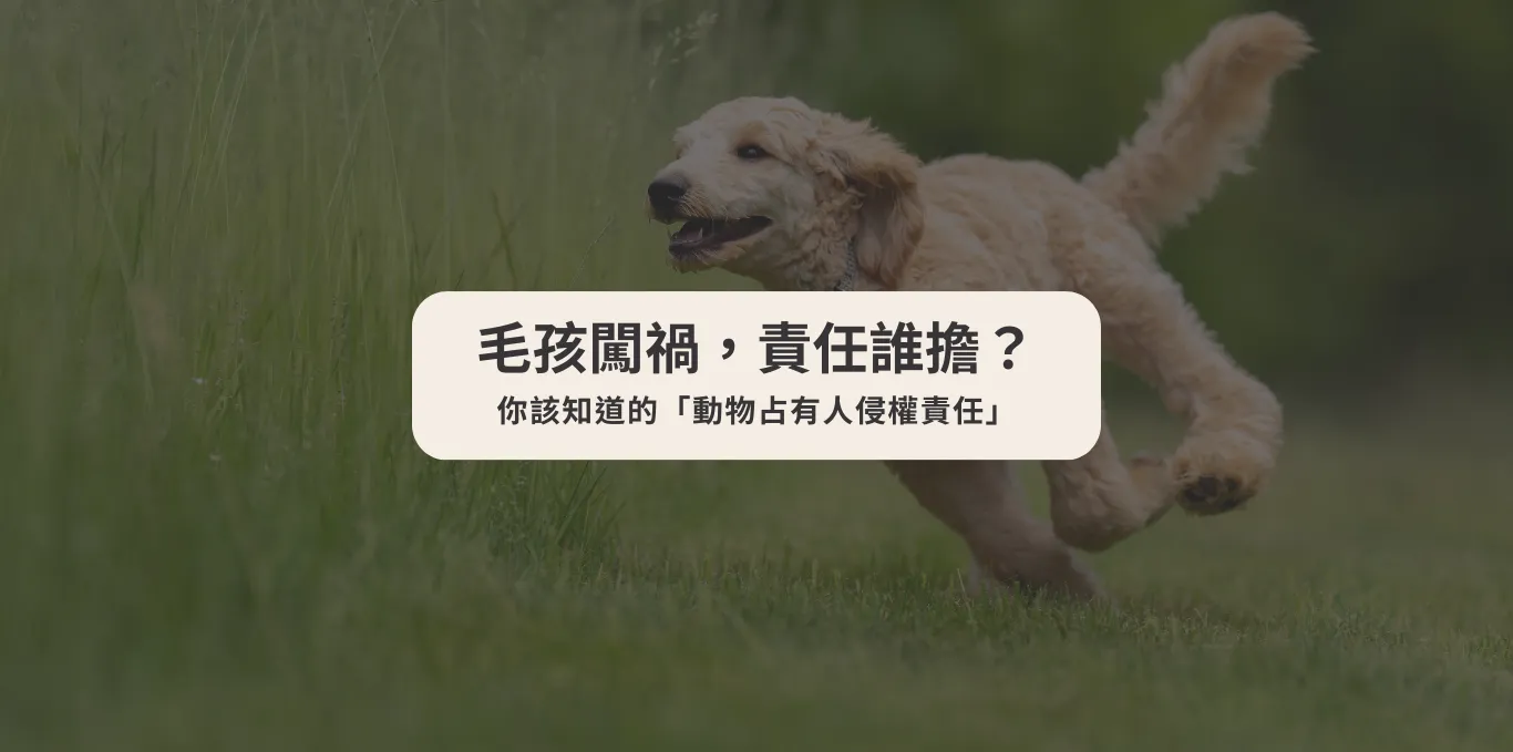 【毛孩闖禍，責任誰擔？】你該知道的「動物占有人侵權責任」【西區法律事務所推薦】