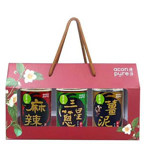 連淨苦茶油拌醬3入禮盒(薑泥/醬爆香菇/三星蔥任選x3)(素食禮盒 )【免運組】
