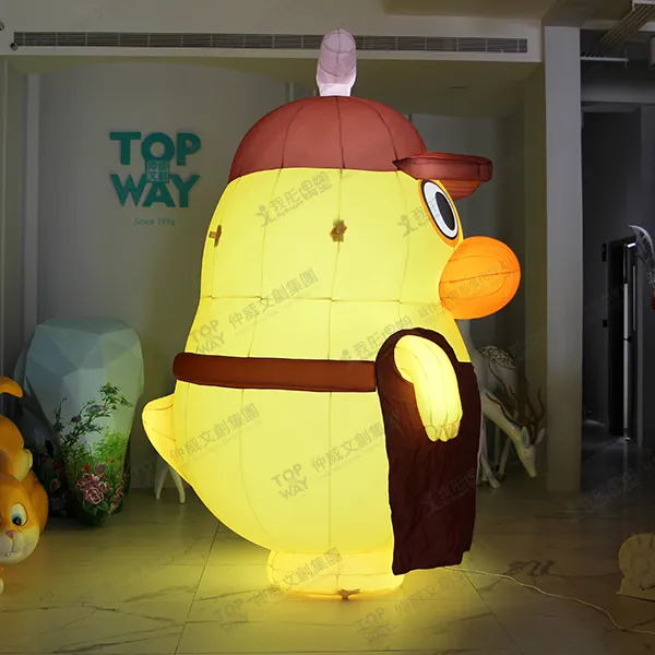 臺南夜市マスコット「夜奇鴨」展示用発光エアーマスコット