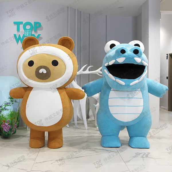 艾塔菲食品マスコット-タヌキとワニ