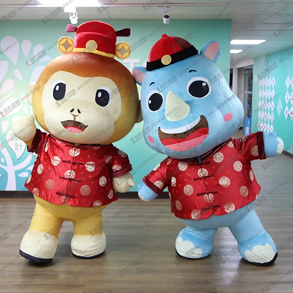 サイとサルのマスコット